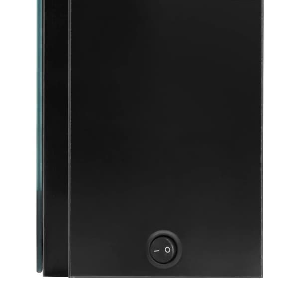 vidaXL spejlskab til badeværelse med LED-lys blank sort 80x12x68 cm