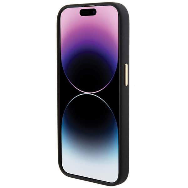 Guess Silikone Logo Strass 4G Etui til iPhone 15 Pro, Sort