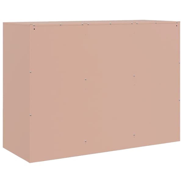 vidaXL sideskab lyserød 99x39x73 cm stål