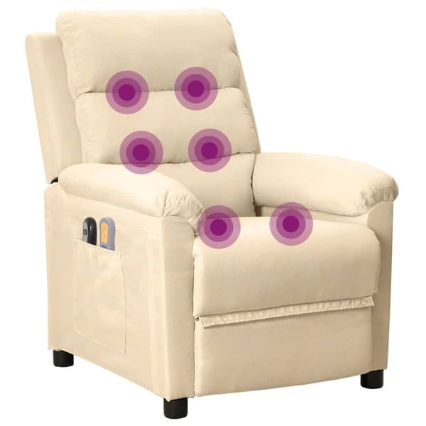 vidaXL elektrisk massagestol, creme, stof