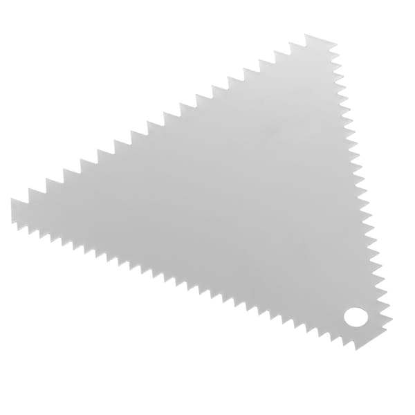 Räfflad triangulär konfektskrapa i rostfritt stål 110x110mm - HENDI 554227