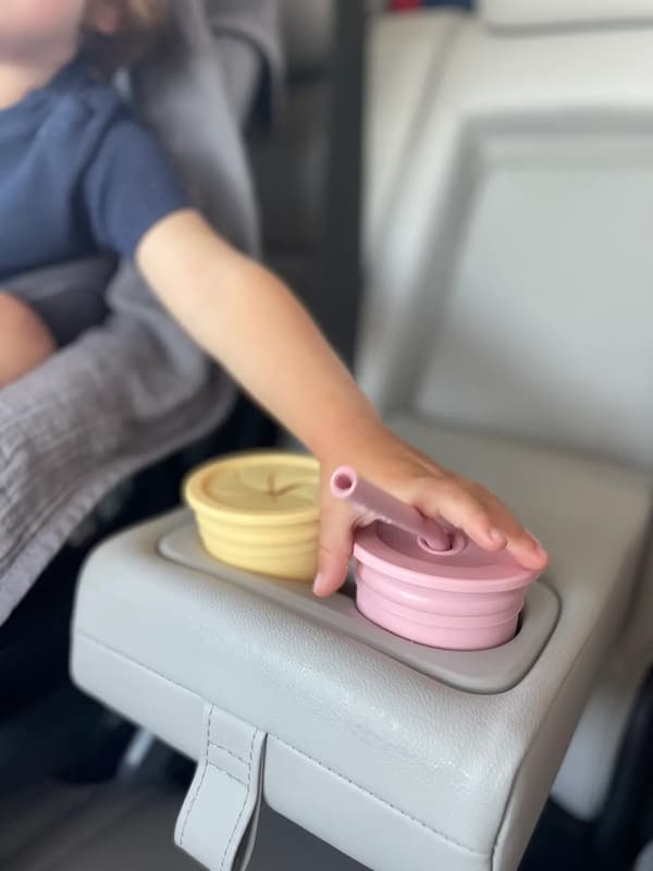 Silikonsugrör för barn med rengöringsborste 3 st. Rosa
