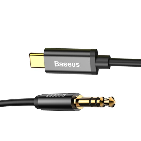 Stereolydkabel AUX-adapter 3,5 mm mini-jackstik - USB-C 120 cm - sort