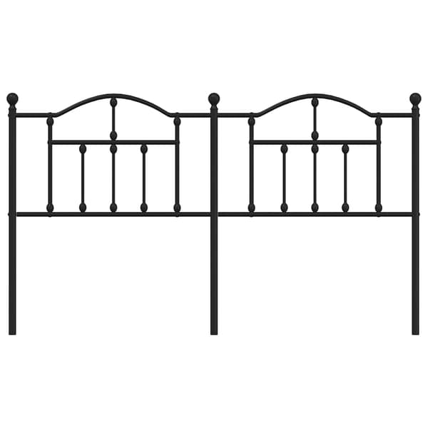 vidaXL metalsengegavl, sort, 180 cm