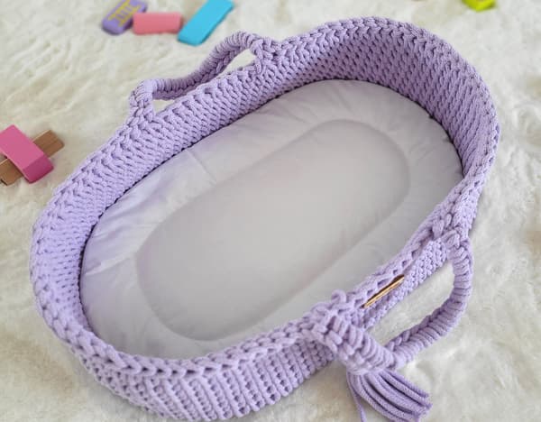 Moses Basket BOHO Bomullsdockbärare - Lila