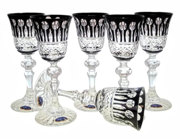 Eksklusive sorte likørglas 60 ml 6 stk.