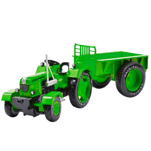 Metalltraktor med släpvagn Grön 1:18