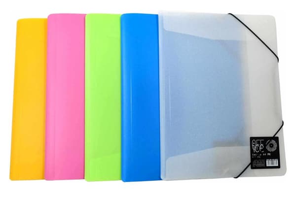A4 PK-mappe med elastik MIX