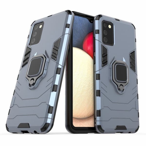 Samsung Galaxy A02S cover, støttering, blå