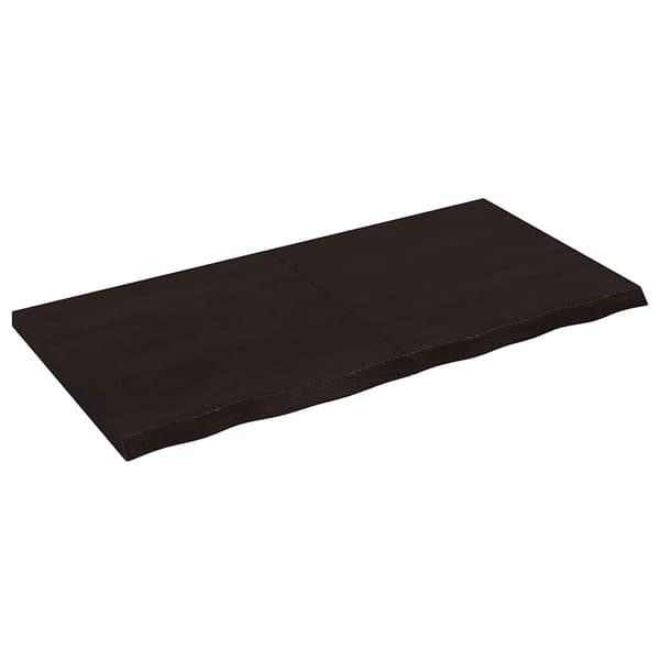 vidaXL hylde mørkebrun 120x60x(2-4) cm egetræsfinish