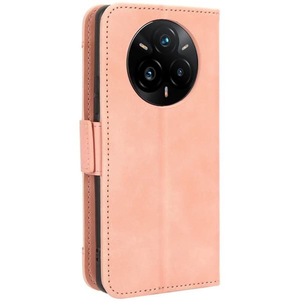 Realme 14 Pro 5G Flip-etui, Kortholder, Lyserød