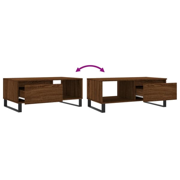 vidaXL sofabord brunt egetræ 90x50x36,5 cm
