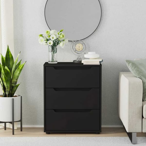 vidaXL kommode "VISNES" sort 60x40x73 cm limet træ