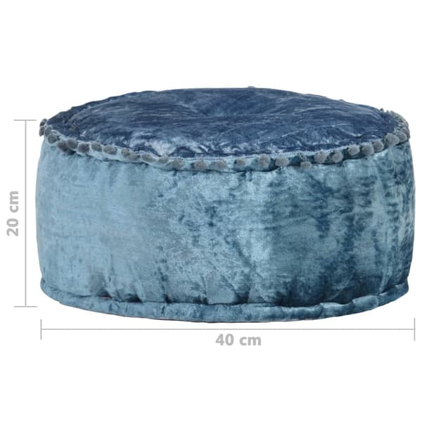 vidaXL Rund sammetssittpuff 40x20 cm blå