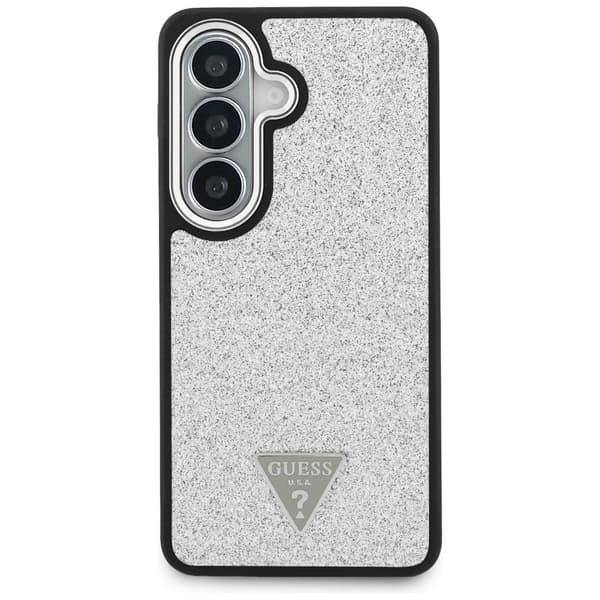 Guess Fixed Glitter Triangle MagSafe-skal till Galaxy S26 silver