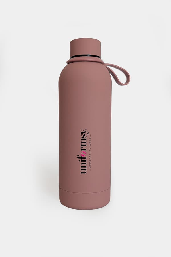 Termosflaska "Vatten frågar inte, vatten fungerar" TERMOFLASKA 500 ML ROSE TAN