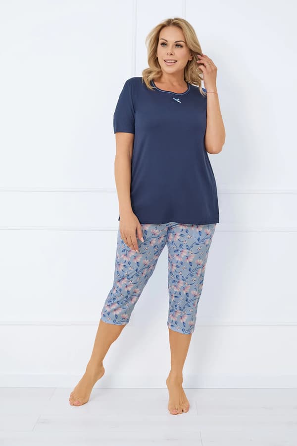 Dampyjamas med korta ärmar, 3/4-byxor Amara M