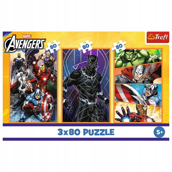 3x80 dages action-puslespil Avengers 34883