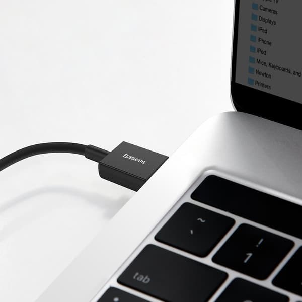 Overlegent Kabel til Huawei USB - USB-C 11V / 6A SuperCharge 1m - Sort