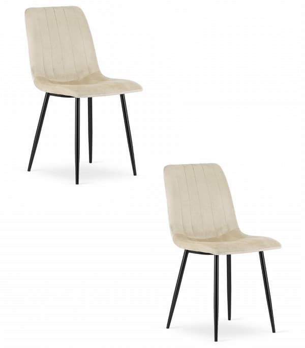 LAVA stol - lys beige fløjl x 2