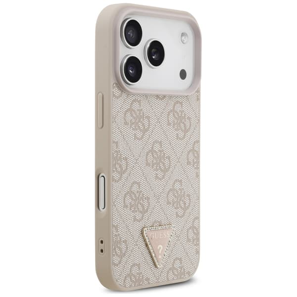 Guess Læder 4G Triangle Strass MagSafe-etui til iPhone 17 Pro - Lyserødt