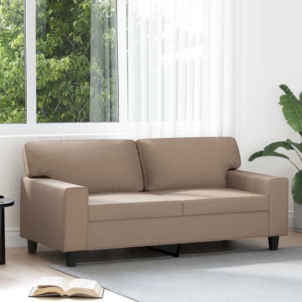 vidaXL 2-sitssoffa, Cappuccino, 140 cm, konstläder