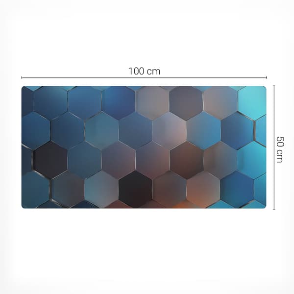 Glidsikker skrivebordunderlag med hexagonal hældning 100x50 cm