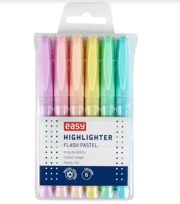 Flash Pastel Overstregningstusch 6 Farver EASY