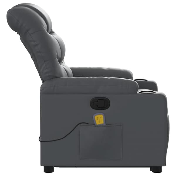 vidaXL massagestol med løftefunktion, grå, kunstlæder