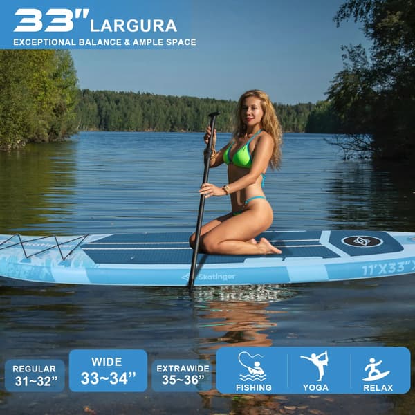 SKATINGER Ice Age blå SUP-bräda touring 335x84x15 cm