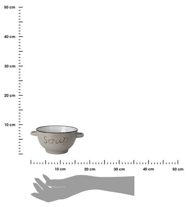 Suppeskål i stentøj, 650 ml, beige