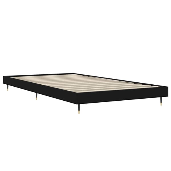 vidaXL sengestel sort 90x200 cm træbaseret materiale