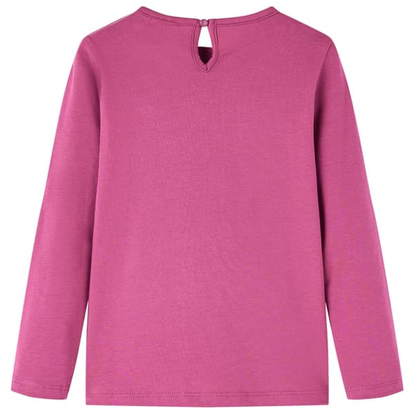 Barn långärmad T-shirt, hallon, 92