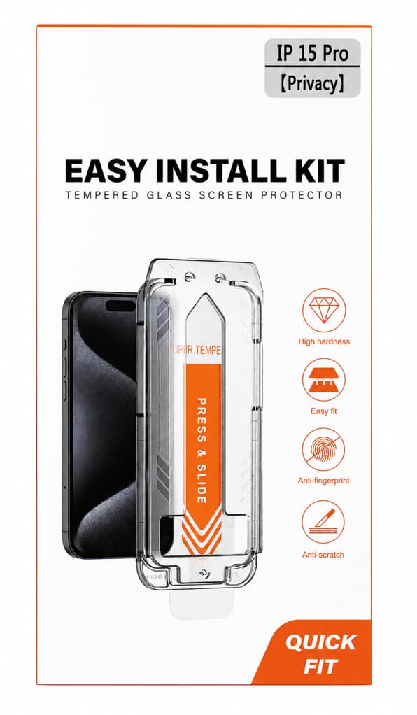 Sekretessglas med applikator för iPhone 15 Pro