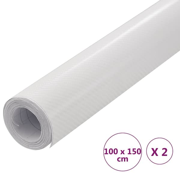vidaXL 4D Bilfoliering, 2 st, Vit, 100x150 cm