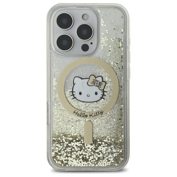 Hello Kitty Liquid Glitter Fever MagSafe-etui til iPhone 16 Pro, hvidguld