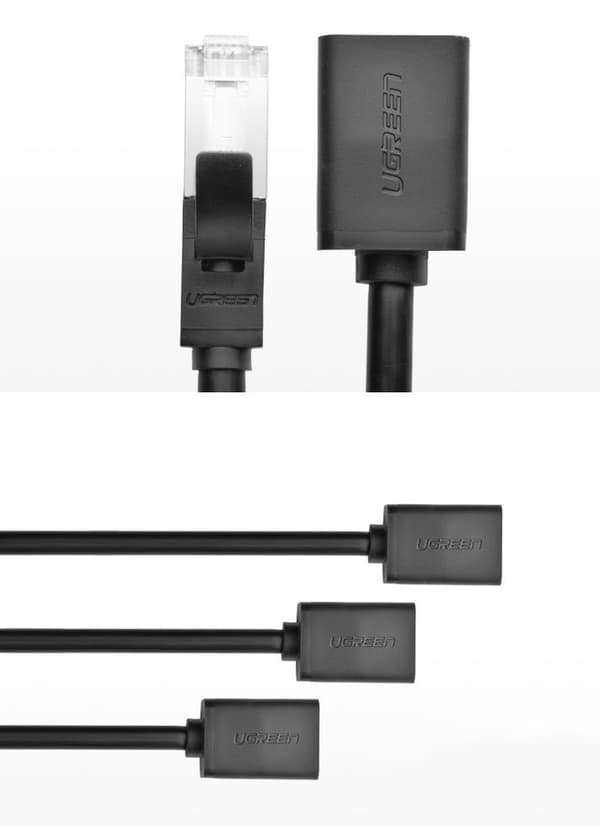 FTP Ethernet RJ45 Cat 6 1000 Mbps Twisted Pair-kabel Förlängningskabel 5m Svart