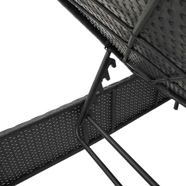 vidaXL 3-delt liggestolsæt med hynder, sort polyrattan
