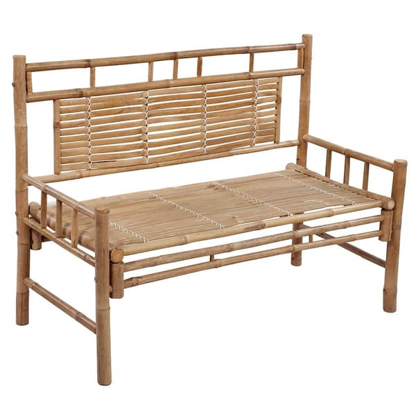 vidaXL Trädgårdsbänk med dyna 120 cm bambu