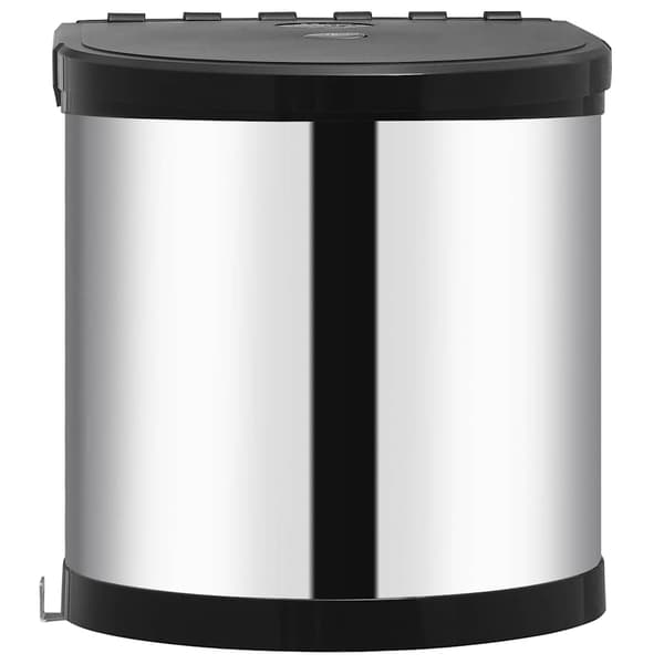 vidaXL indbygget affaldsspand, rustfrit stål, 8 l