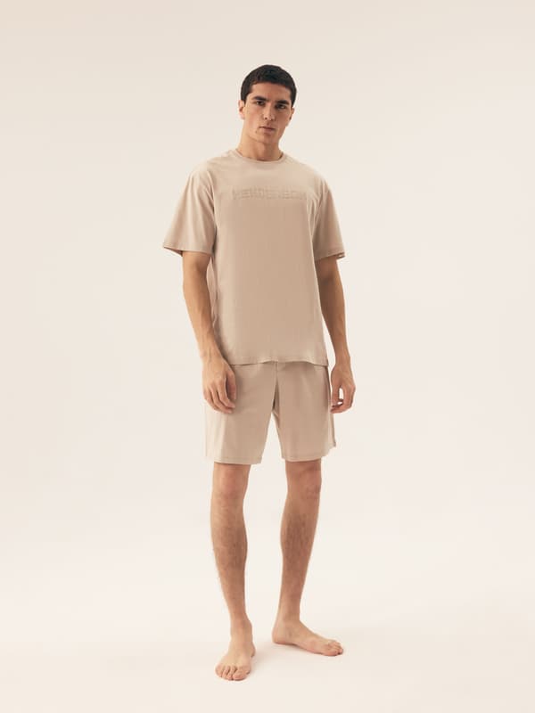 Olivgrön Henderson herrpyjamas | Beige XXL