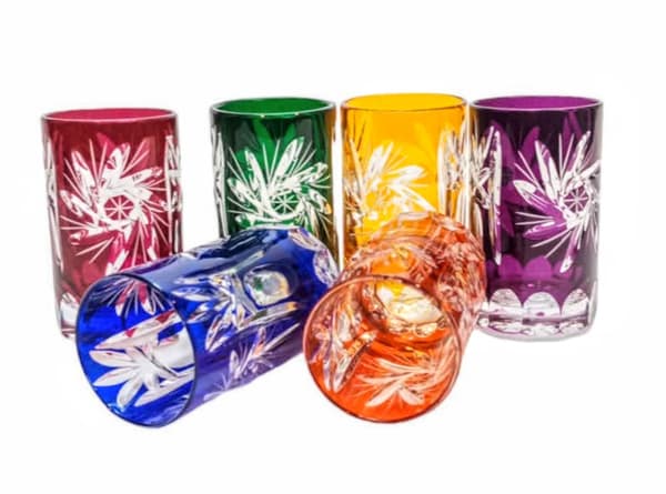 Färgglada kristallglas för vodka 30ml Oliwka Grinder