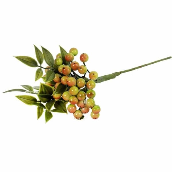 Kvist med bär, gröna bollar, 34 cm