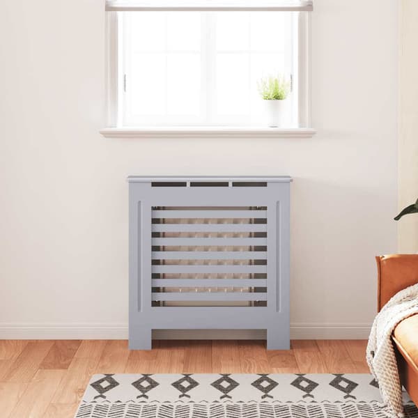 vidaXL Radiatorskydd, MDF, Grå, 78 cm