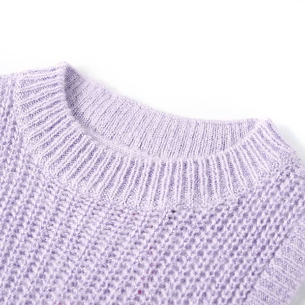 Børne strikket sweatervest, lys lilla, 128