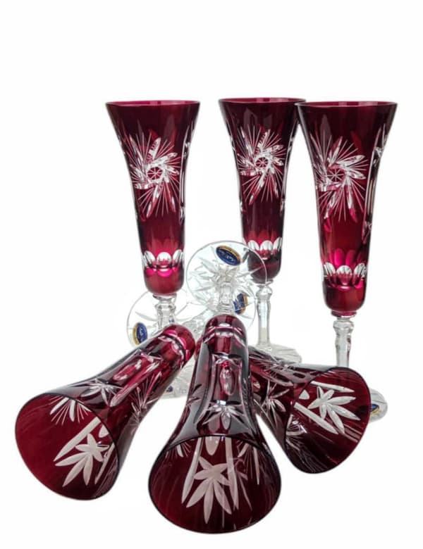 Ruby Crystal Champagneglas 170 ml Olivenkværn