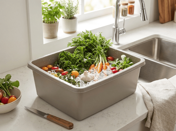 REKTANGULÆR PLASTIKSKÅL 33X26CM 8L LYSEGÅR -BEN