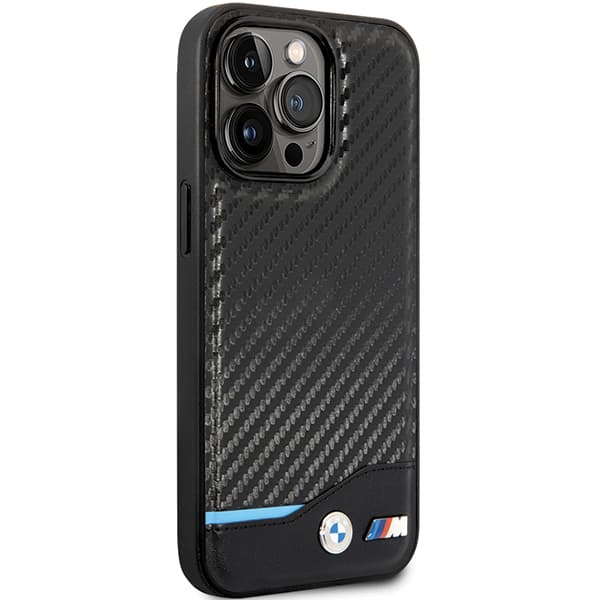 BMW Læderetui i Carbon til iPhone 13 Pro Max, Sort
