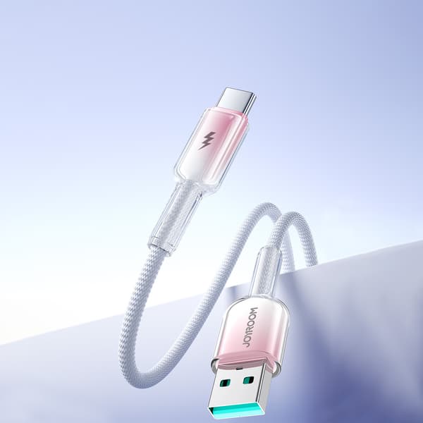 Crystal-Clear Series 3A USB-A - USB-C Kabel 1,2m - Hvid