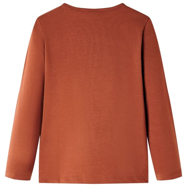 Børne langærmet T-shirt, cognac, 116